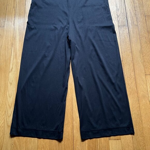 Everlane Size L Black The Luxe Cotton Sleeveless Cropped Wide Leg Jumpsuit - Picture 14 of 16